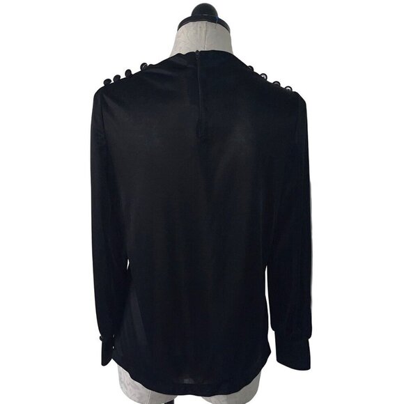 California West Set Vintage 1970s Womens Blouse Size Small Black Open Sleeve - Picture 3 of 8